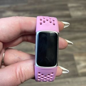 Fitbit Charge 5 with Pink Fitbit Sport Band